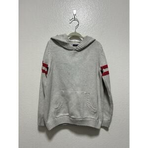 Janie And Jack Gray Hooded Sweater With Red Stripe